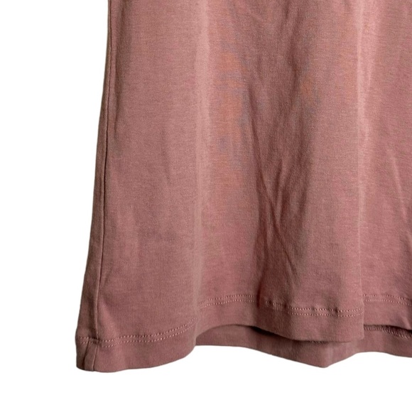 Chaser Strappy Double Vent Back Baby Ribbed Knit Tee Lattice Cutouts Pink Medium - Picture 5 of 16